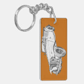 Konvertierbare antikes Auto-Illustration MGs Schlüsselanhänger (Vorderseite links)