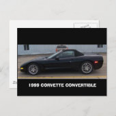 KONVERTIERBARE SEITENANSICHT 1999 KORVETTE POSTKARTE (Vorne/Hinten)