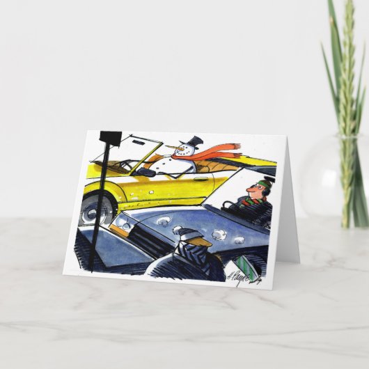 Konvertierbarer Schnee-Mann Feiertagskarte (Vorderseite)