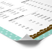 Konvertierungsdiagramm für Küchenmessungen Poster (Ecke)