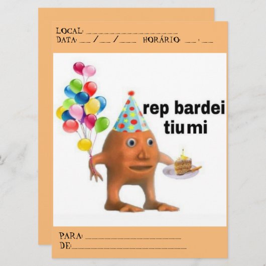 Konvite Einladung (Vorne/Hinten)