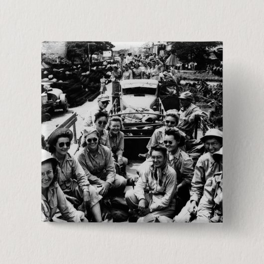 Konvoi der Krankenschwestern im Zweiten Weltkrieg Button (Vorderseite)
