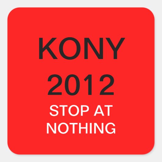 KONY 2012 QUADRATISCHER AUFKLEBER (Vorderseite)