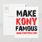 Kony Famous - Kony 2012 Postkarte (Vorne/Hinten)