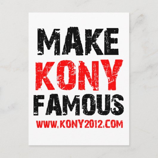 Kony Famous - Kony 2012 Postkarte (Vorderseite)