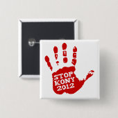 Kony Handprint Halt 2012 Joseph Kony Button (Vorne & Hinten)