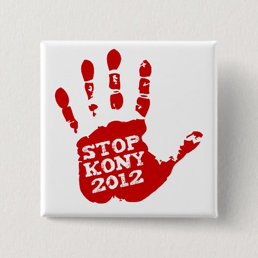 Kony Handprint Halt 2012 Joseph Kony Button (Vorderseite)