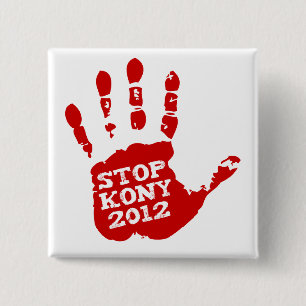 Kony Handprint Halt 2012 Joseph Kony Button