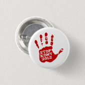 Kony Handprint Halt 2012 Joseph Kony Button (Vorne & Hinten)