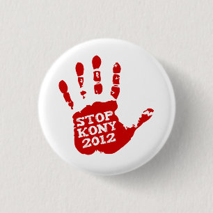 Kony Handprint Halt 2012 Joseph Kony Button