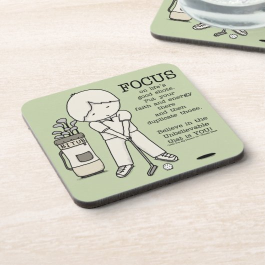 Konzentration auf das Gute Getränkeuntersetzer (Linke Seite)