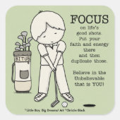 Konzentration auf das Gute Quadratischer Aufkleber (Vorderseite)