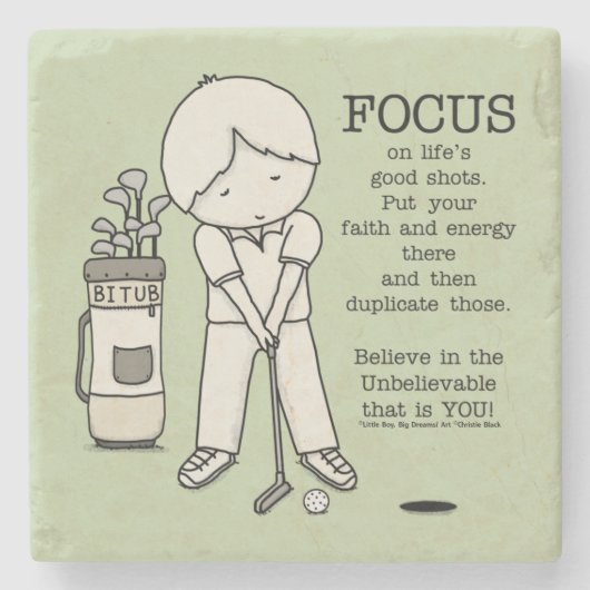 Konzentration auf das Gute Steinuntersetzer (Vorderseite)