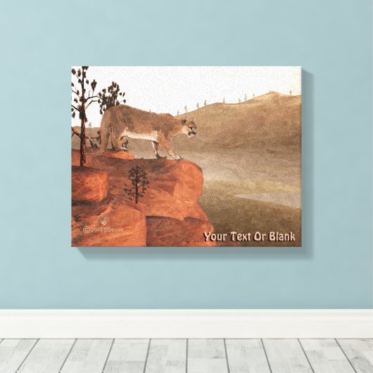 Konzentration - Cougar Leinwanddruck (Insitu (Holzboden))