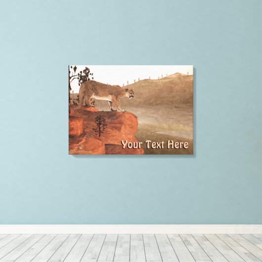 Konzentration - Cougar Leinwanddruck (Insitu (Holzboden))