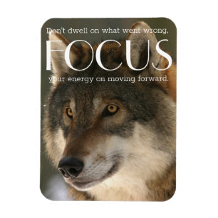Konzentrationszitat zur Wolfsbild-Ermutigung Magnet
