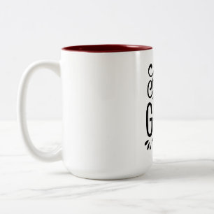 Konzentriere dich auf das Gute Motivations-Kaffeet Zweifarbige Tasse