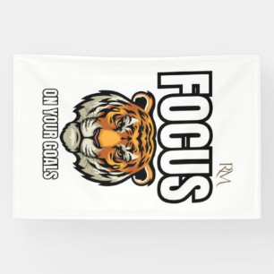 Konzentriere dich auf dein Ziel Tiger-Shirt Moti Banner