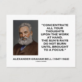 Konzentrieren Sie sich auf alle Ihre Gedanken, die Postkarte