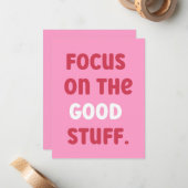 Konzentrieren Sie sich auf das Gute | Positives Zi Mitteilungskarte (Vorderseite/Rückseite Beispiel)