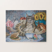 "Konzentriert" aus meiner ursprünglichen Ölmalerei Puzzle (Horizontal)