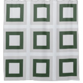 Konzentrierte Aquamarin-graue Quadrate Duschvorhang (Vorderseite)