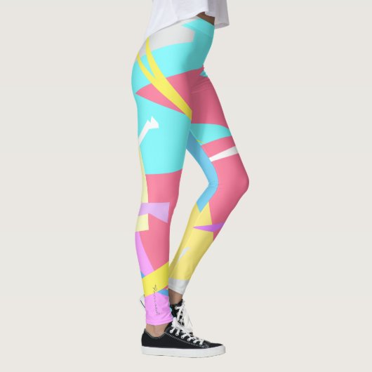 Konzentrierte Farbblöcke Abstrakte Leggings (Rechts)