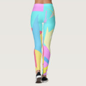 Konzentrierte Farbblöcke Abstrakte Leggings (Rückseite)