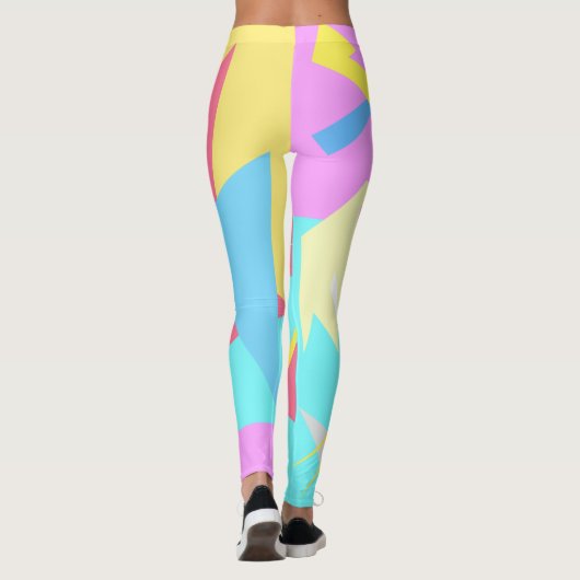 Konzentrierte Farbblöcke Abstrakte Leggings (Rückseite)