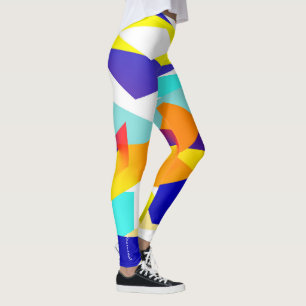Konzentrierte, gelb-blaue Abstrakte Kunst Leggings