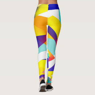 Konzentrierte, gelb-blaue Abstrakte Kunst Leggings