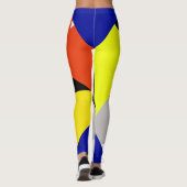 Konzentrierte Gelbe Abstrakte Rote Kunst Leggings (Rückseite)