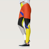 Konzentrierte Gelbe Abstrakte Rote Kunst Leggings (Links)