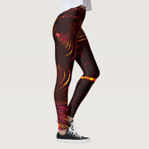 Konzentrierte hellbraune Kurven von Rosa bis Feuer Leggings