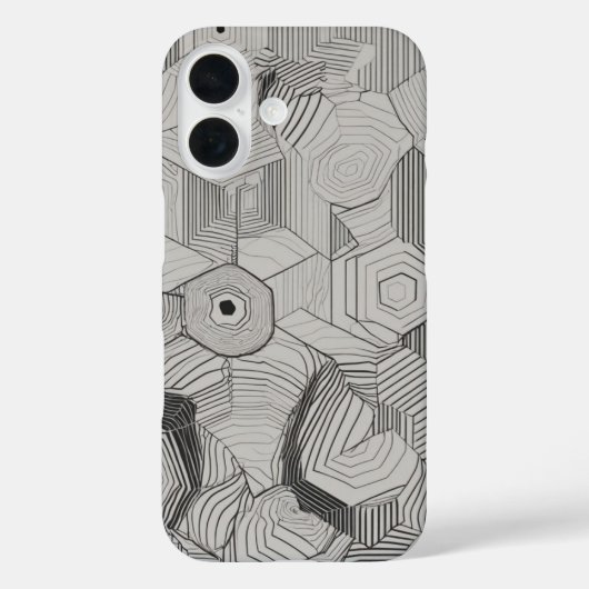 Konzentrierte Hexagons-Linie Art Case-Mate iPhone Hülle (Rückseite)
