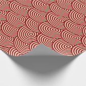 Konzentrierte Kreise auf roten Kreisläufen Geschenkpapier (Ecke)