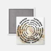 Konzentrierte Minzkuchenzutaten mit Bettüberzug Magnet (Vorderseite/Rückseite)