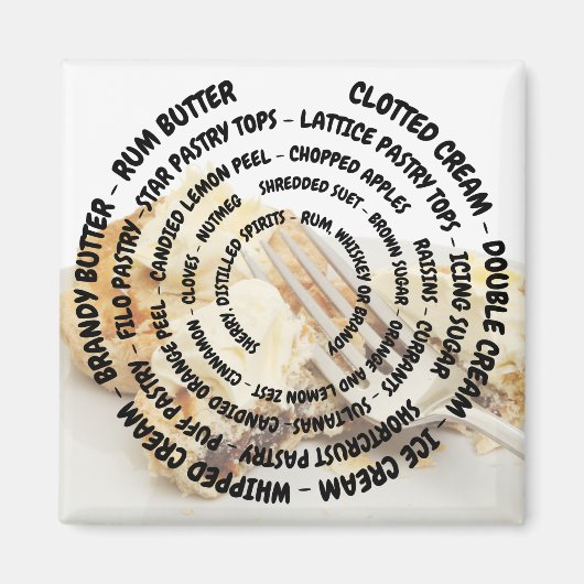 Konzentrierte Minzkuchenzutaten mit Bettüberzug Magnet (Vorne)