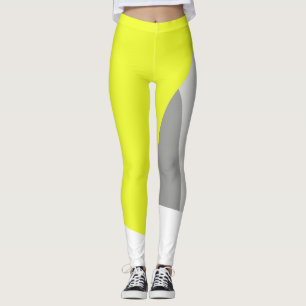 Konzentrierte Pastel Gelb Graue Abstrakte Leggings