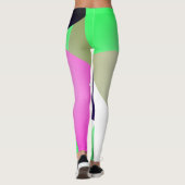 Konzentrierte Pastel Türkis Abstrakte Leggings (Rückseite)