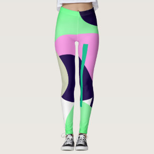 Konzentrierte Pastel Türkis Abstrakte Leggings