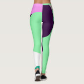 Konzentrierte Pastel Türkis Abstrakte Leggings (Rückseite)