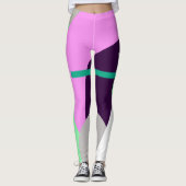 Konzentrierte Pastel Türkis Abstrakte Leggings (Vorderseite)