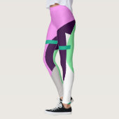 Konzentrierte Pastel Türkis Abstrakte Leggings (Links)