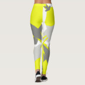 Konzentrierte Pastell Gelb Graue Abstrakte Legging Leggings (Rückseite)
