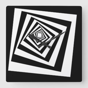 Konzentrierte Schaltkreise für Hypnotische optisch Quadratische Wanduhr