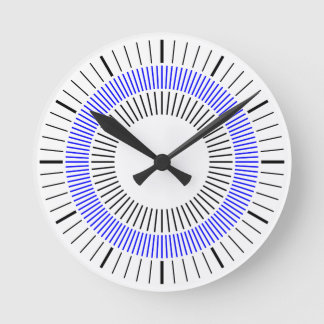 Konzentrierte Strahlen - Blau Runde Wanduhr