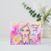 Konzentrierte und extra Funkelnd Zitate Whimsical  Postkarte (Stehend Vorderseite)