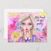 Konzentrierte und extra Funkelnd Zitate Whimsical Postkarte (Vorne/Hinten)