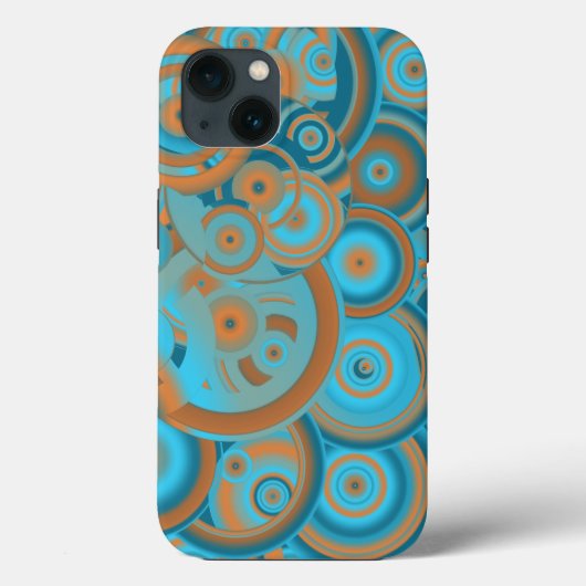Konzentrierter kreisförmiger Rost-Türkis Case-Mate iPhone Hülle (Rückseite)